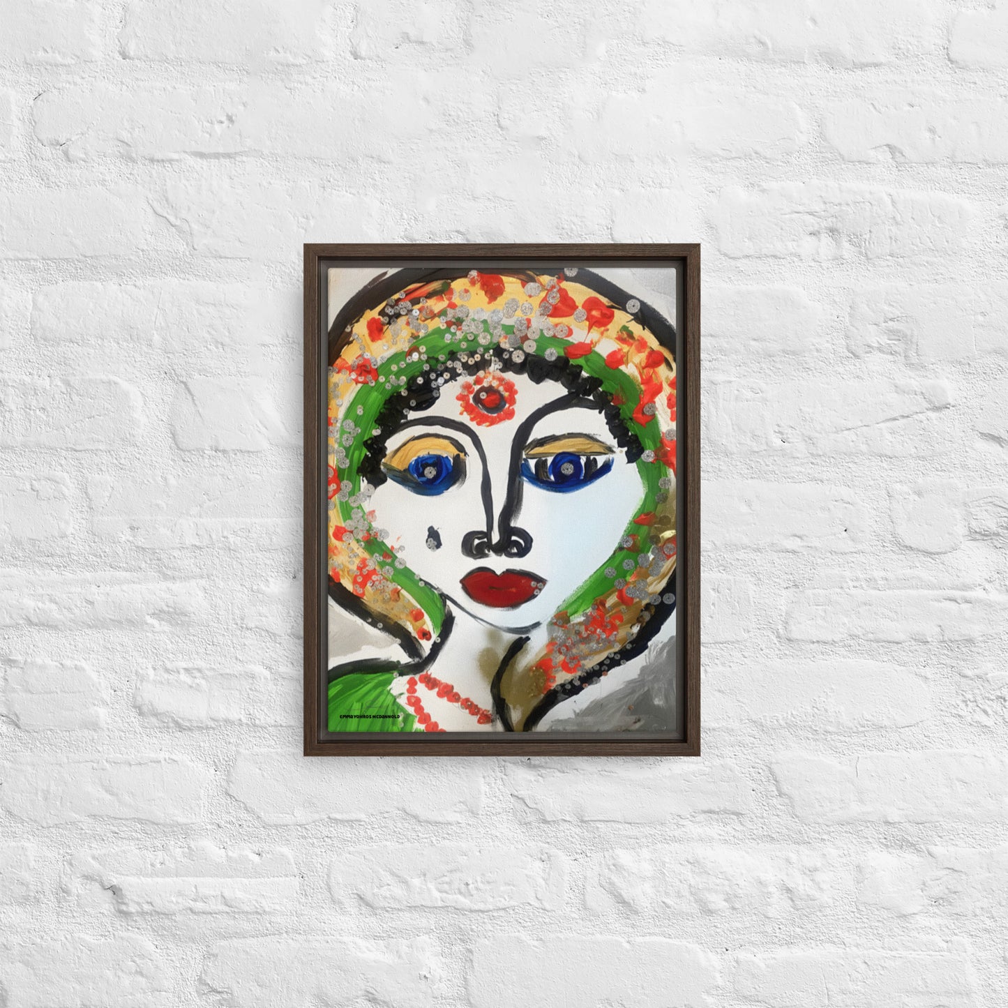 Indian Woman Framed canvas