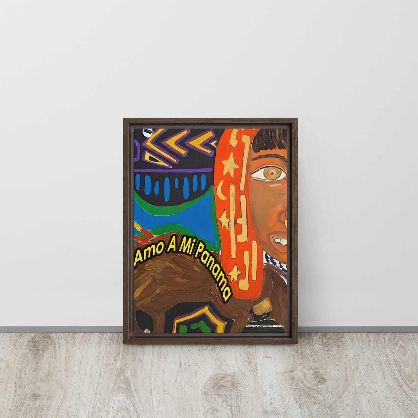 I Love My Panama Framed canvas