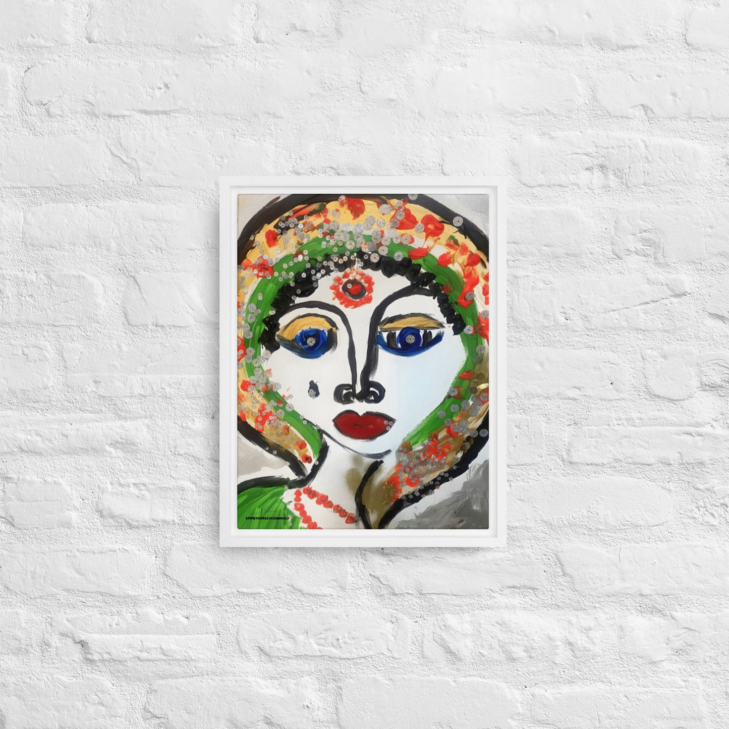 Indian Woman Framed canvas
