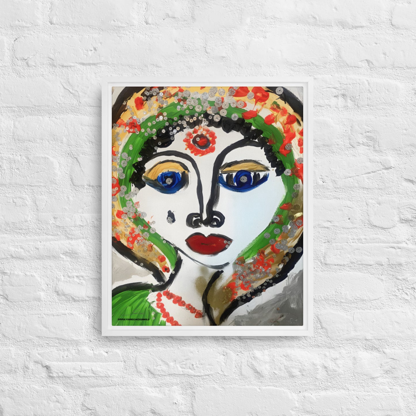 Indian Woman Framed canvas