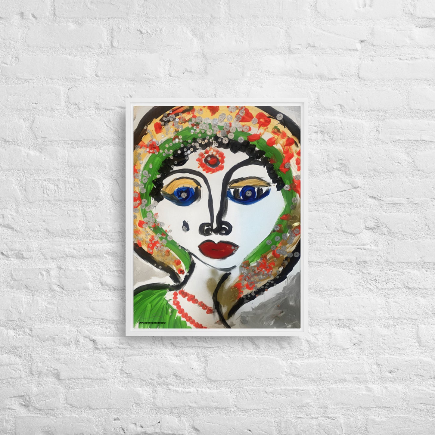 Indian Woman Framed canvas