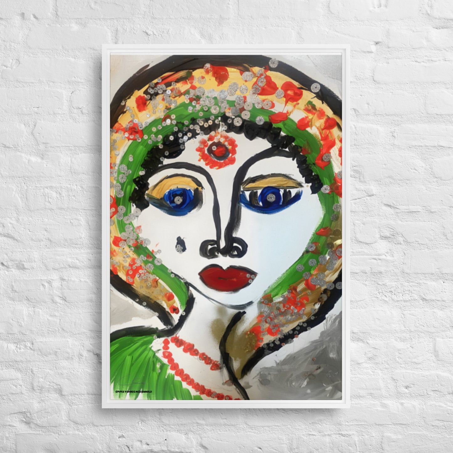 Indian Woman Framed canvas
