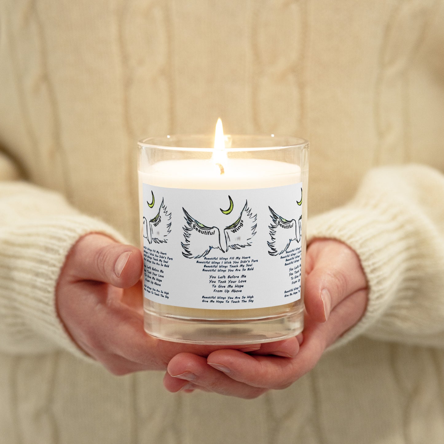 Beautiful Wings Glass jar soy wax candle