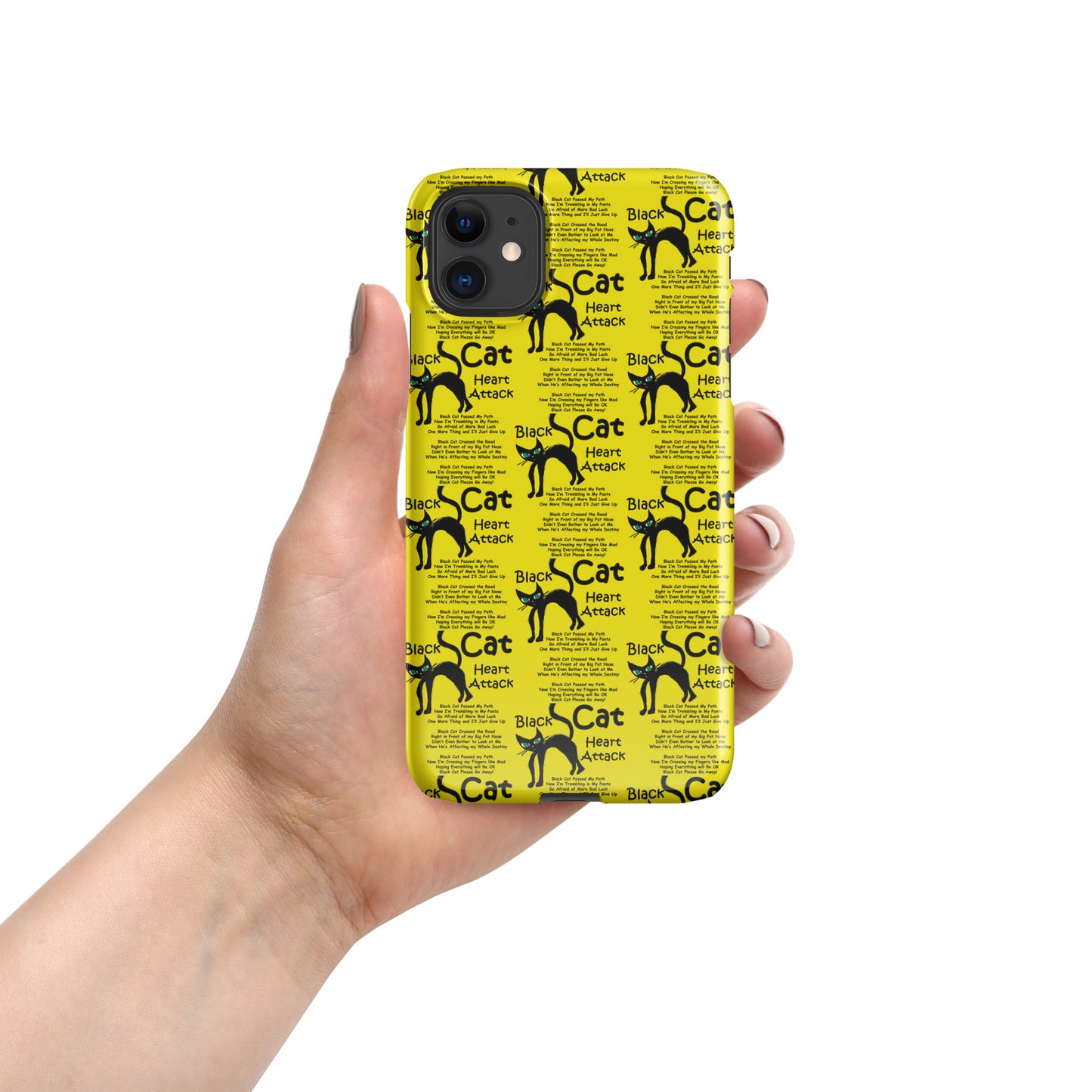 Black Cat Heart Attack Snap case for iPhone®