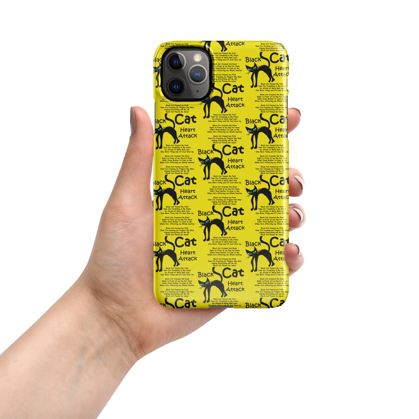 Black Cat Heart Attack Snap case for iPhone®