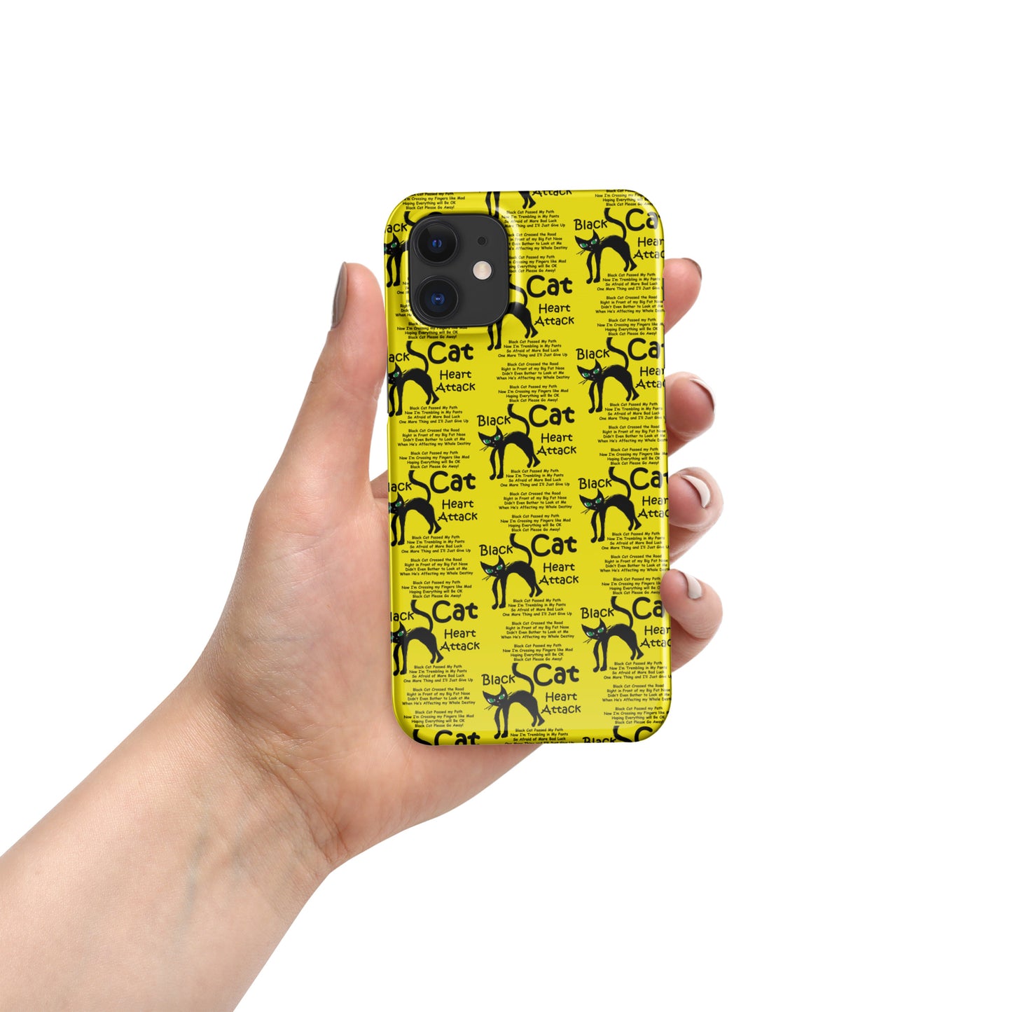 Black Cat Heart Attack Snap case for iPhone®