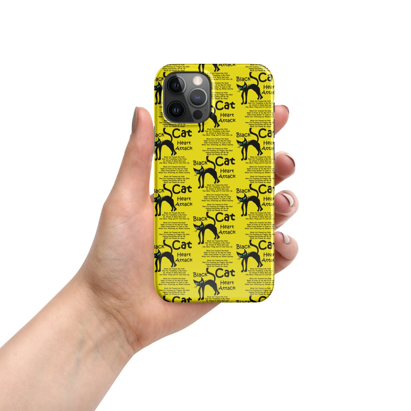 Black Cat Heart Attack Snap case for iPhone®