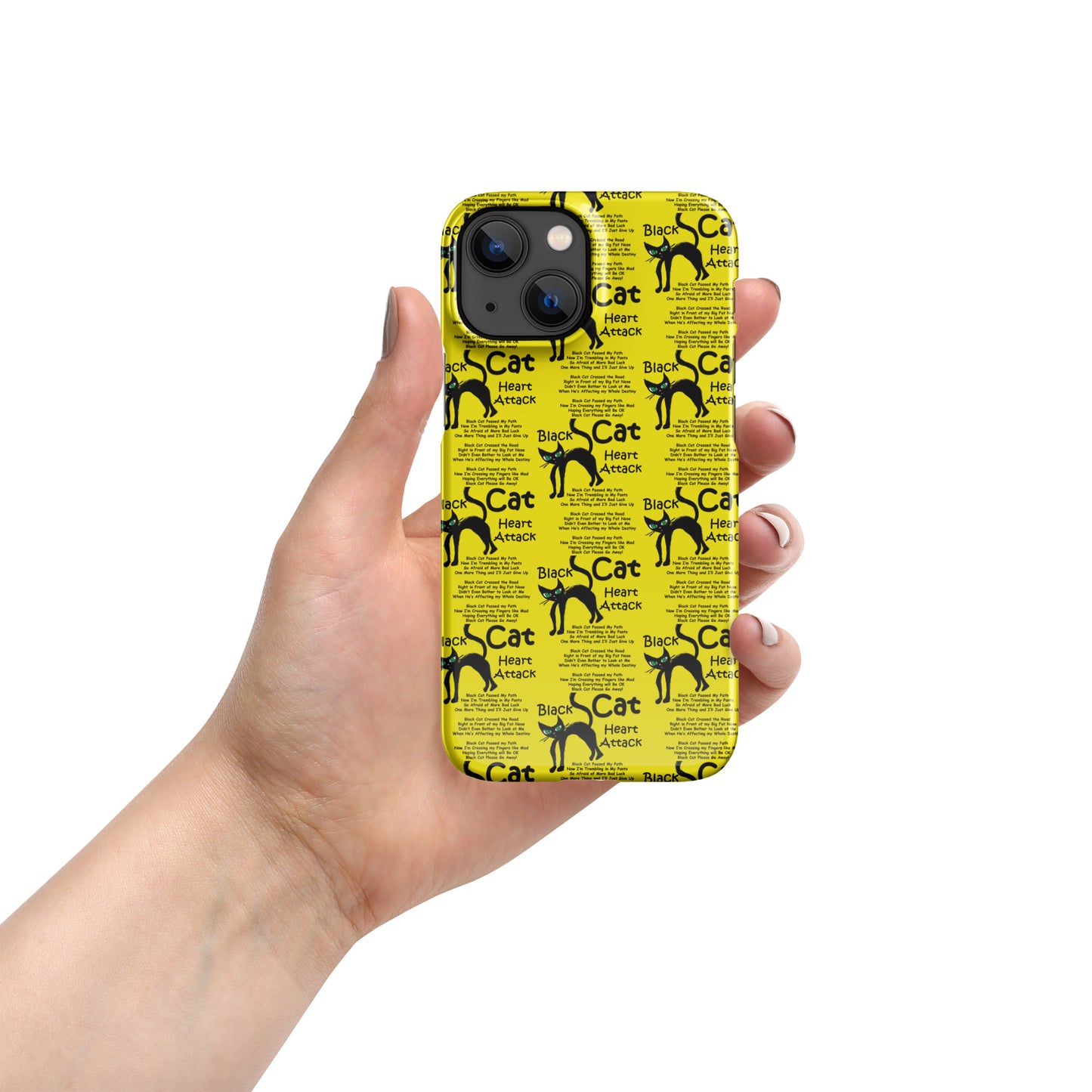 Black Cat Heart Attack Snap case for iPhone®