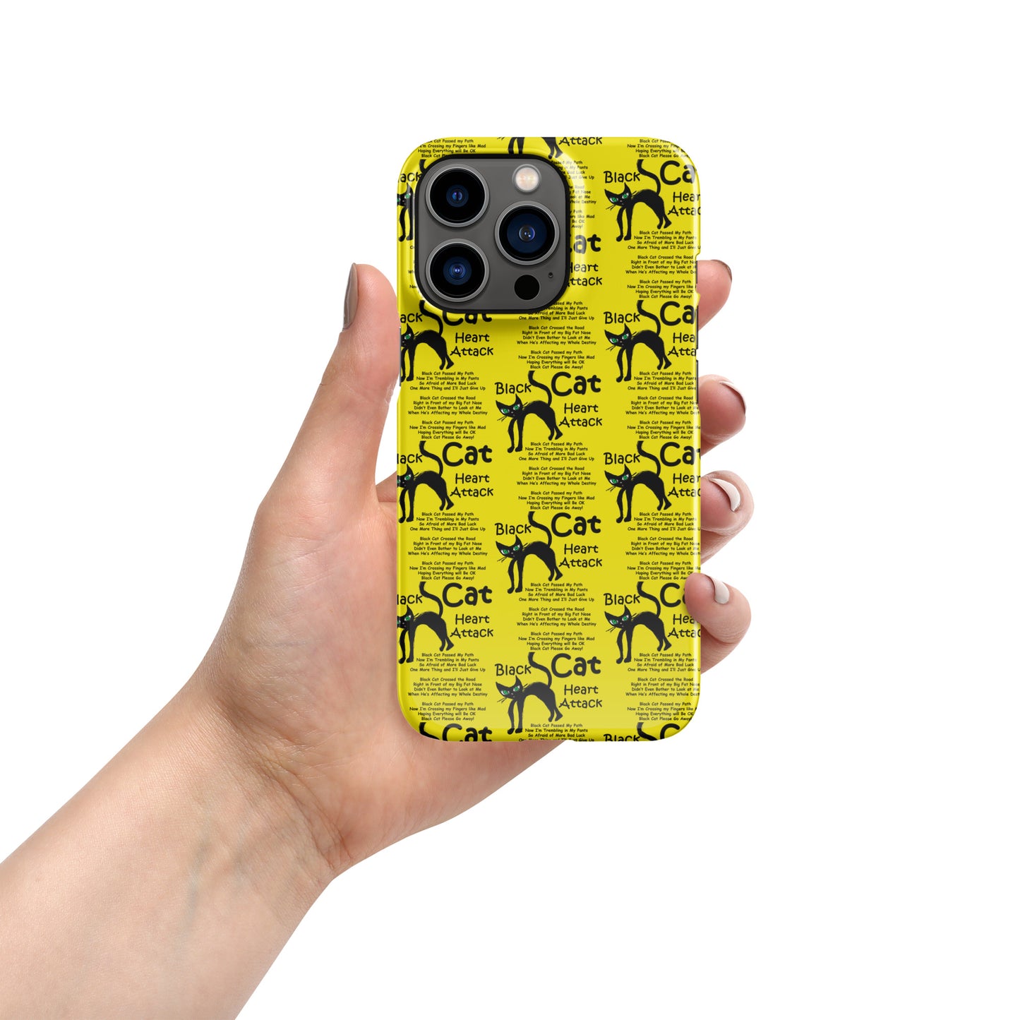 Black Cat Heart Attack Snap case for iPhone®