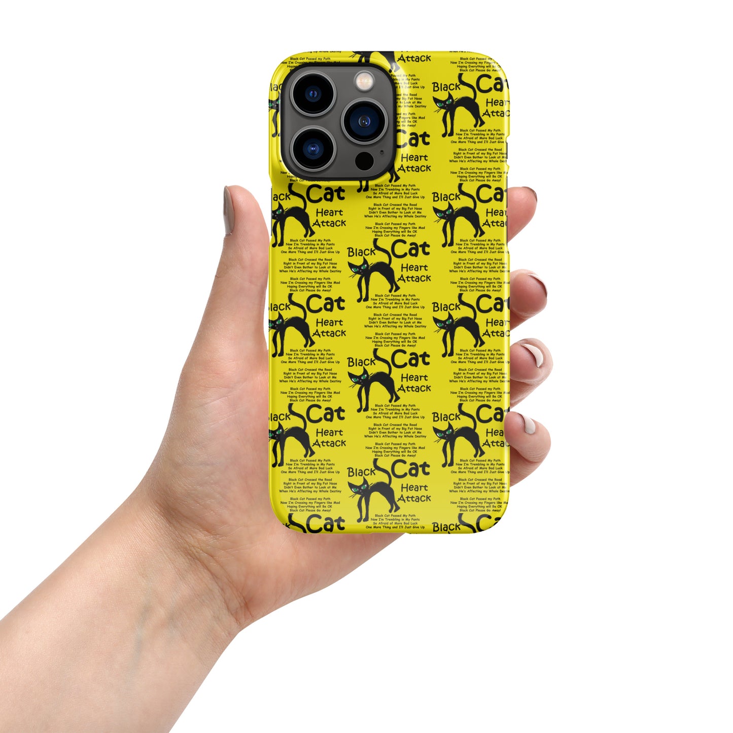 Black Cat Heart Attack Snap case for iPhone®