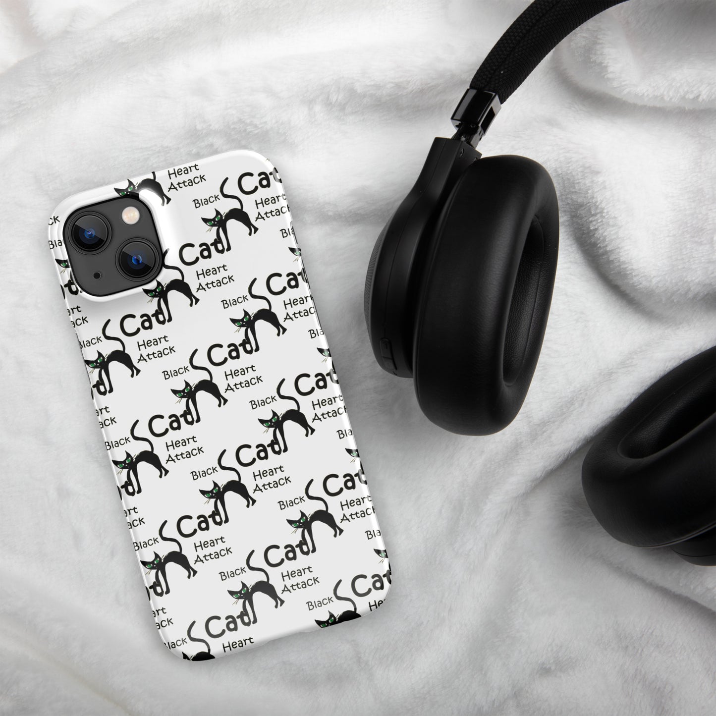 Black Cat Heart Attack Snap case for iPhone®