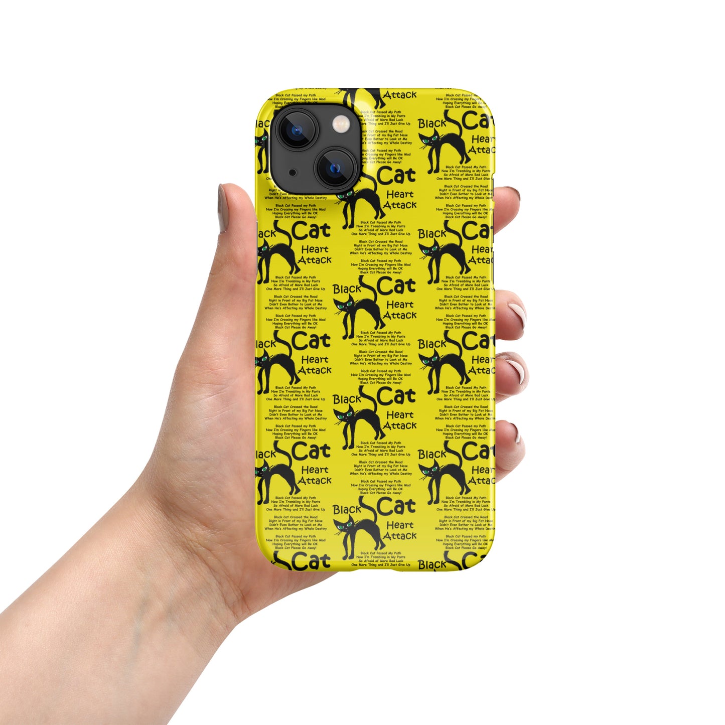 Black Cat Heart Attack Snap case for iPhone®