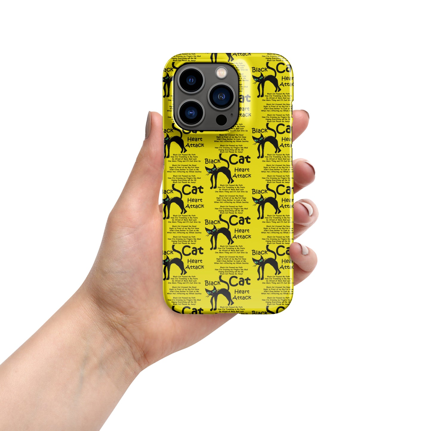 Black Cat Heart Attack Snap case for iPhone®