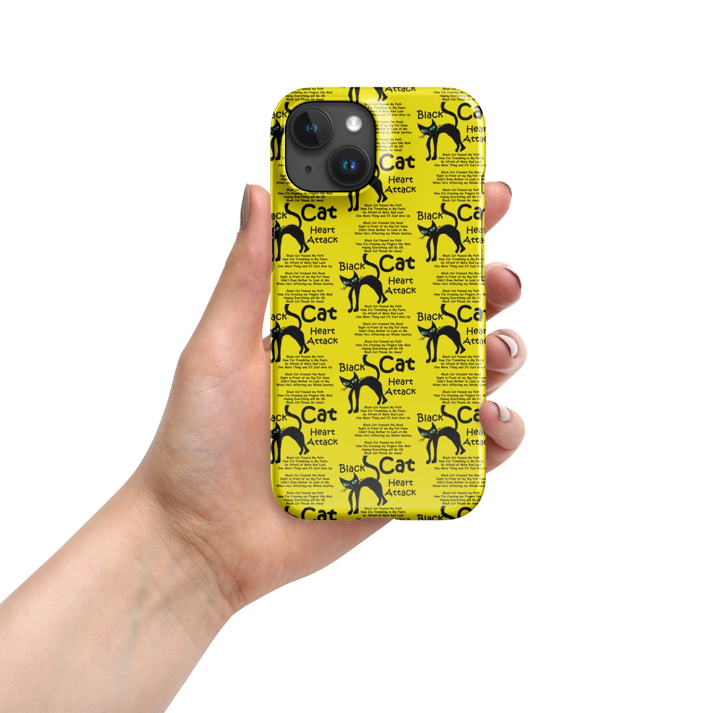 Black Cat Heart Attack Snap case for iPhone®