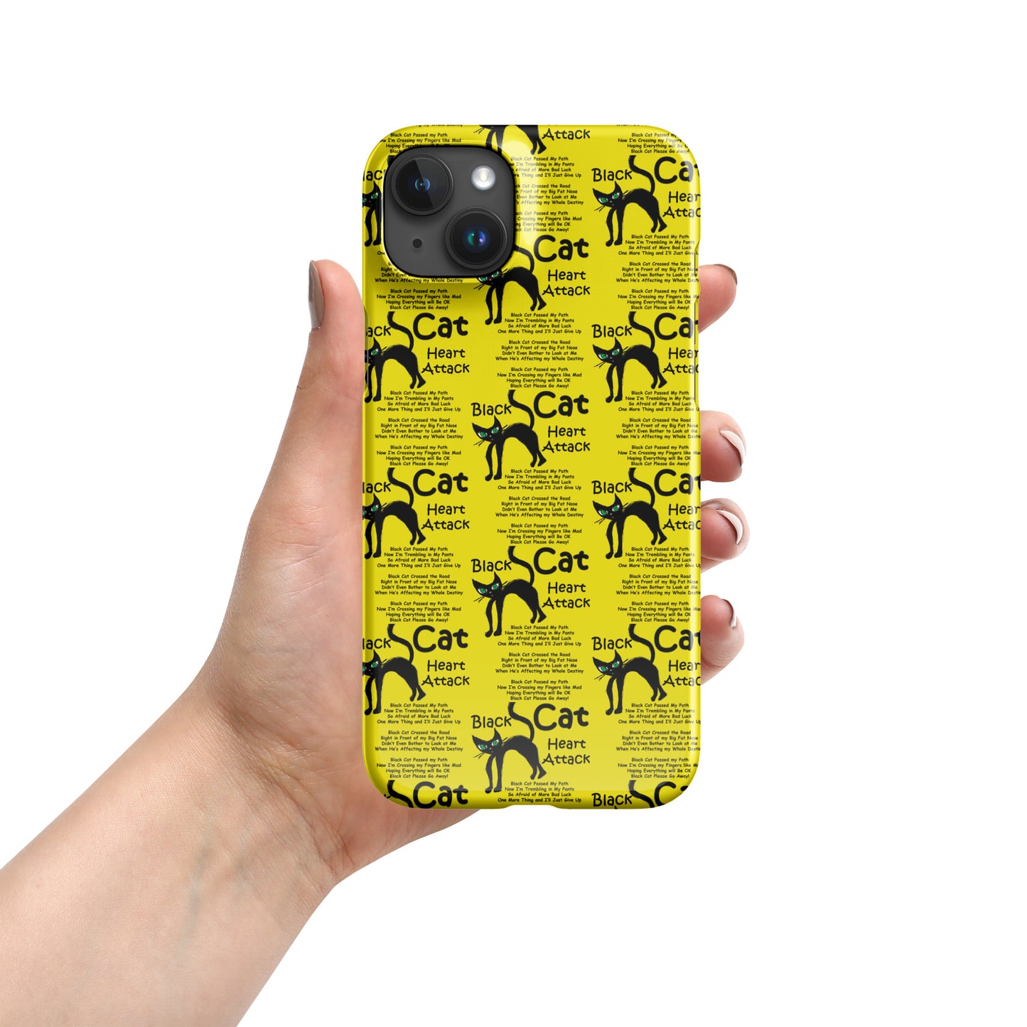 Black Cat Heart Attack Snap case for iPhone®