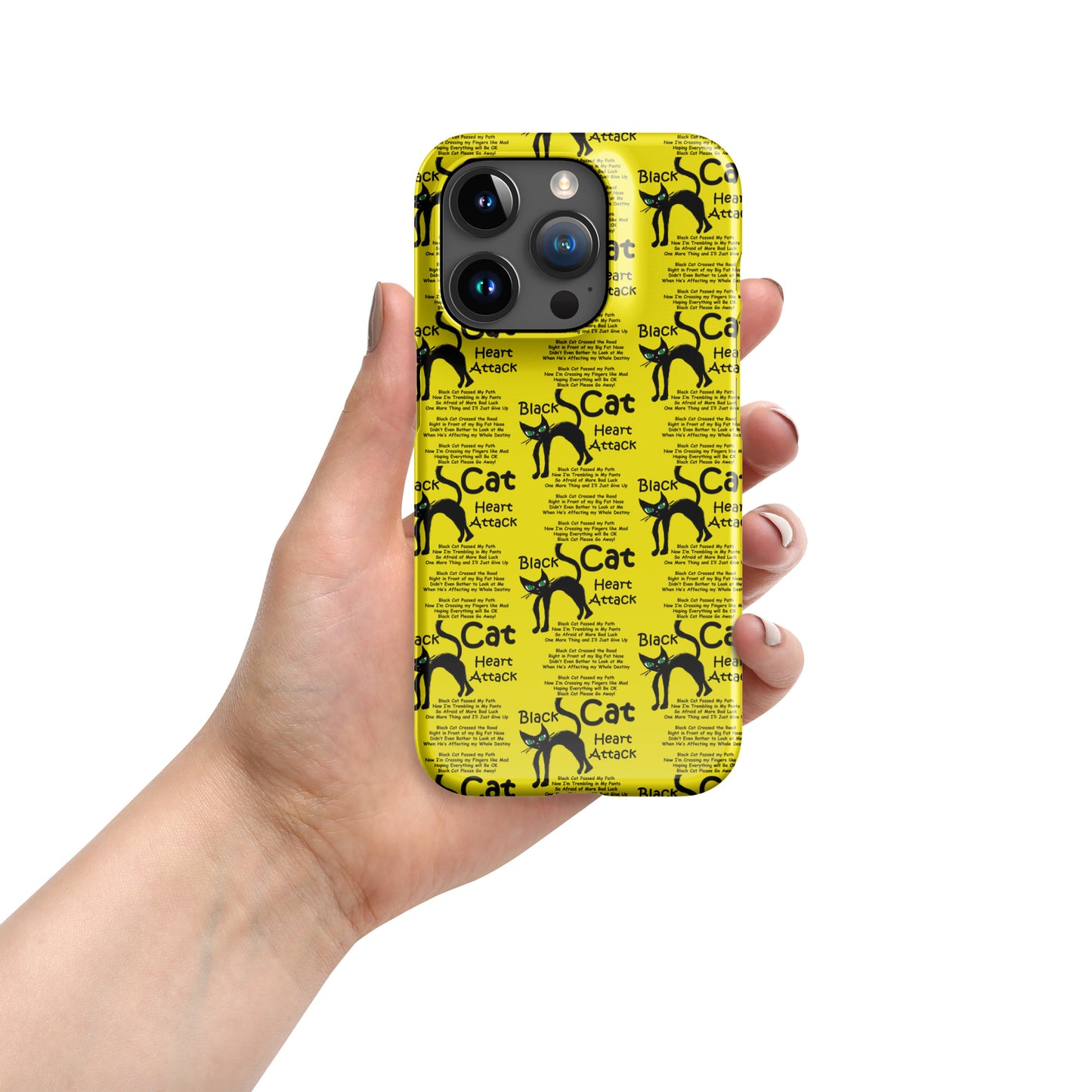 Black Cat Heart Attack Snap case for iPhone®