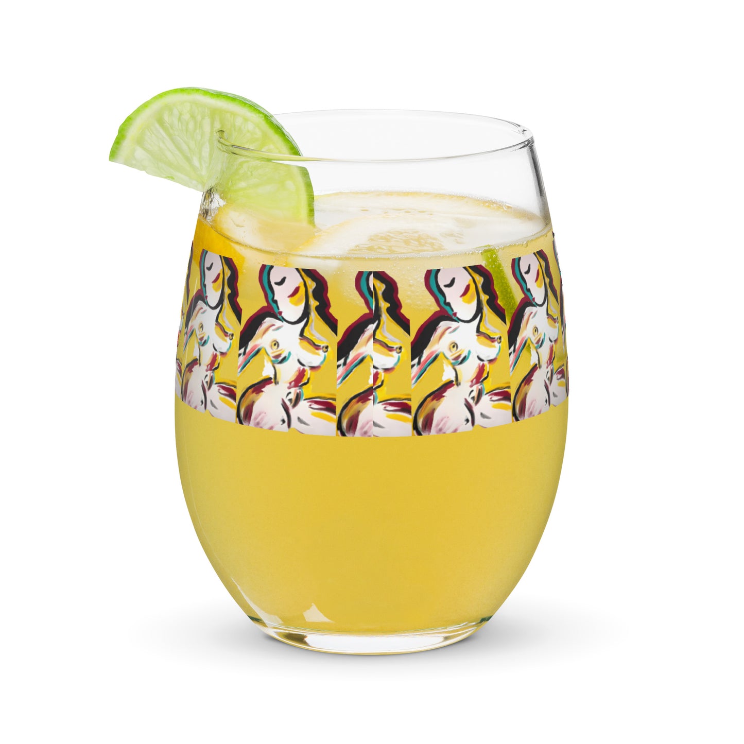 Love To See You In The Raw Stemless wine glass