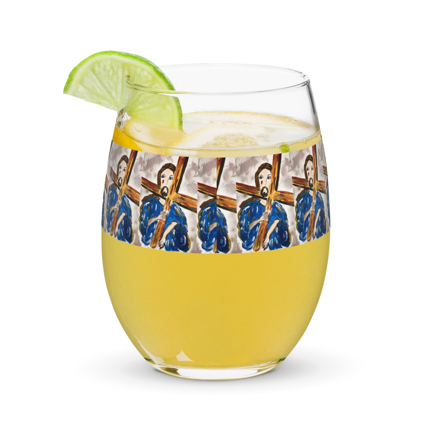 Jesus Cristo Stemless wine glass