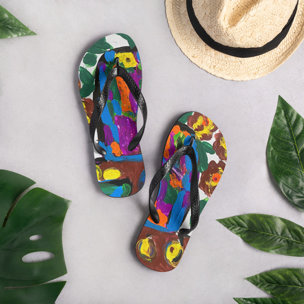 Flowers on The Table Flip-Flops