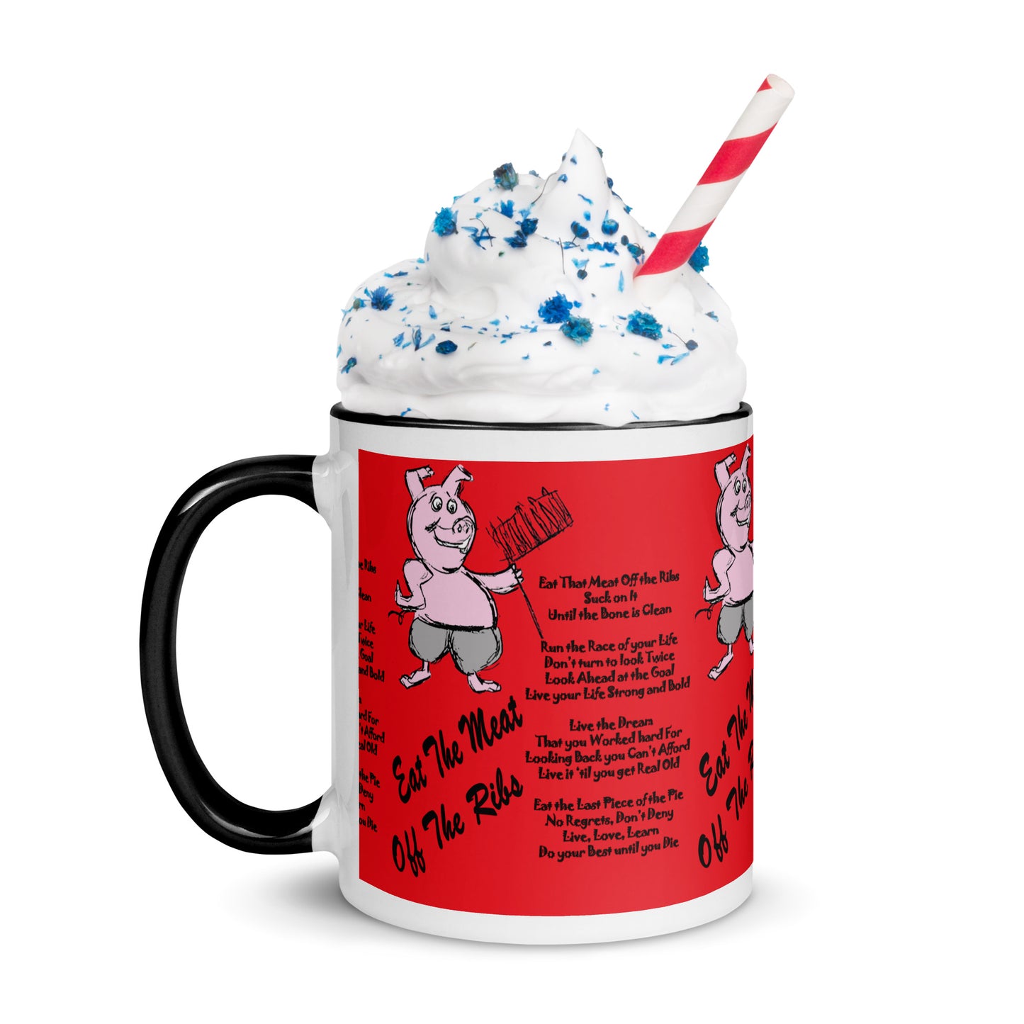 Eat The Meat Off The Ribs Mug with Color Inside