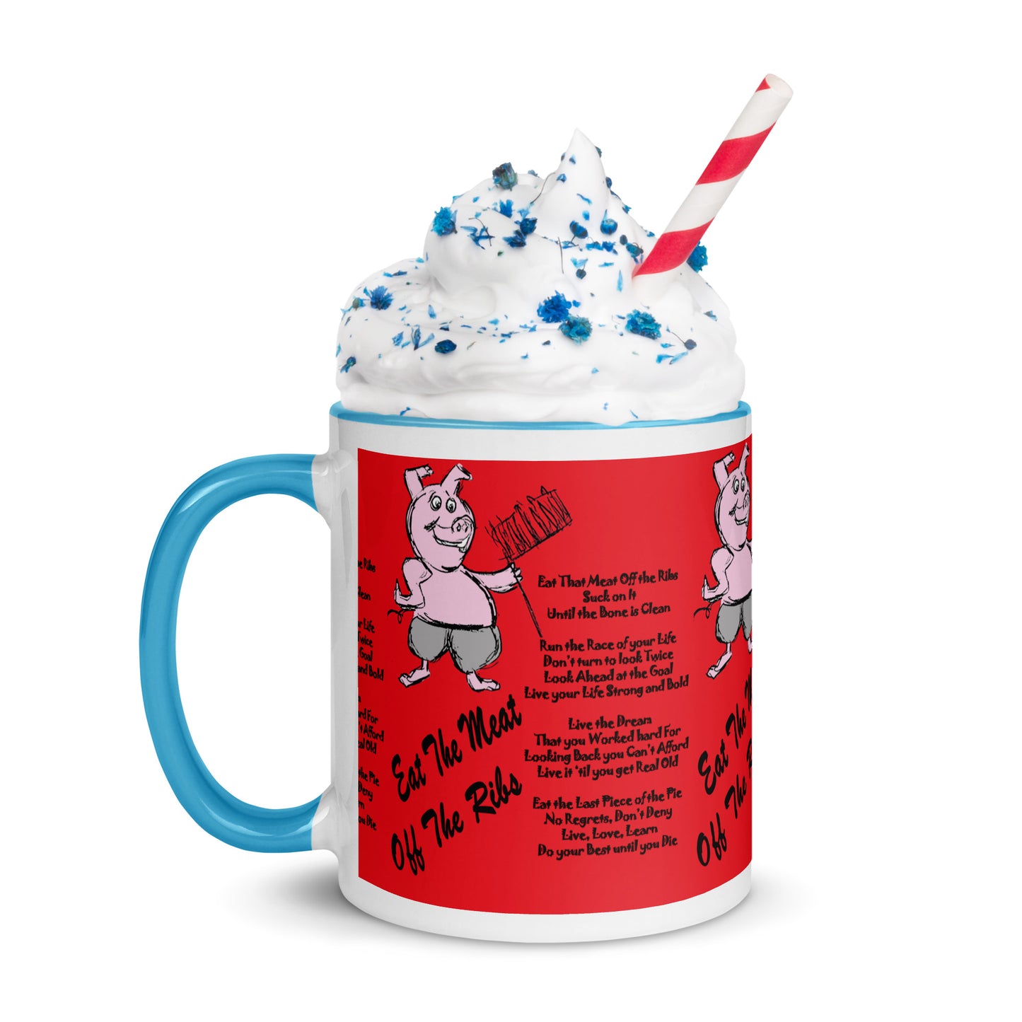 Eat The Meat Off The Ribs Mug with Color Inside