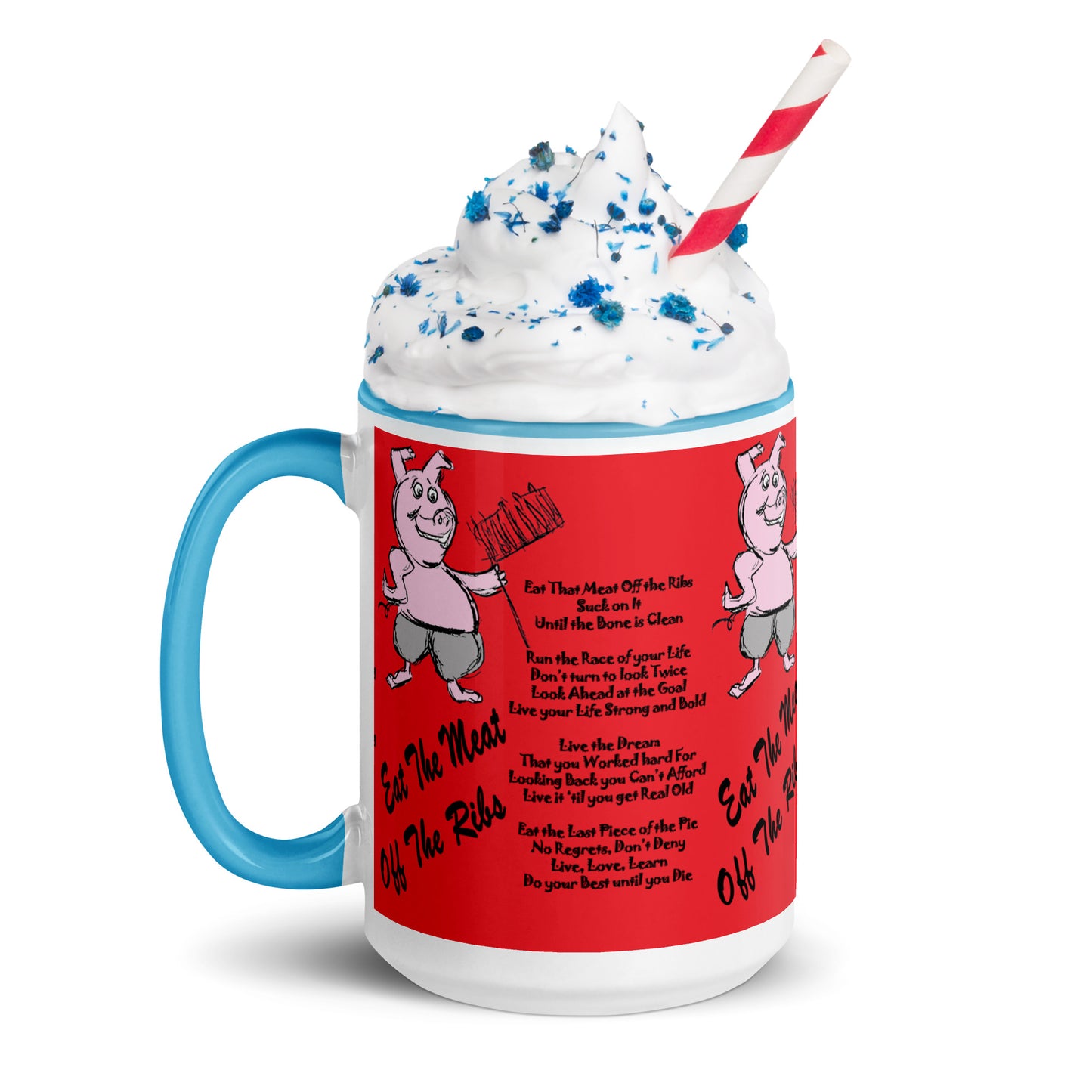 Eat The Meat Off The Ribs Mug with Color Inside