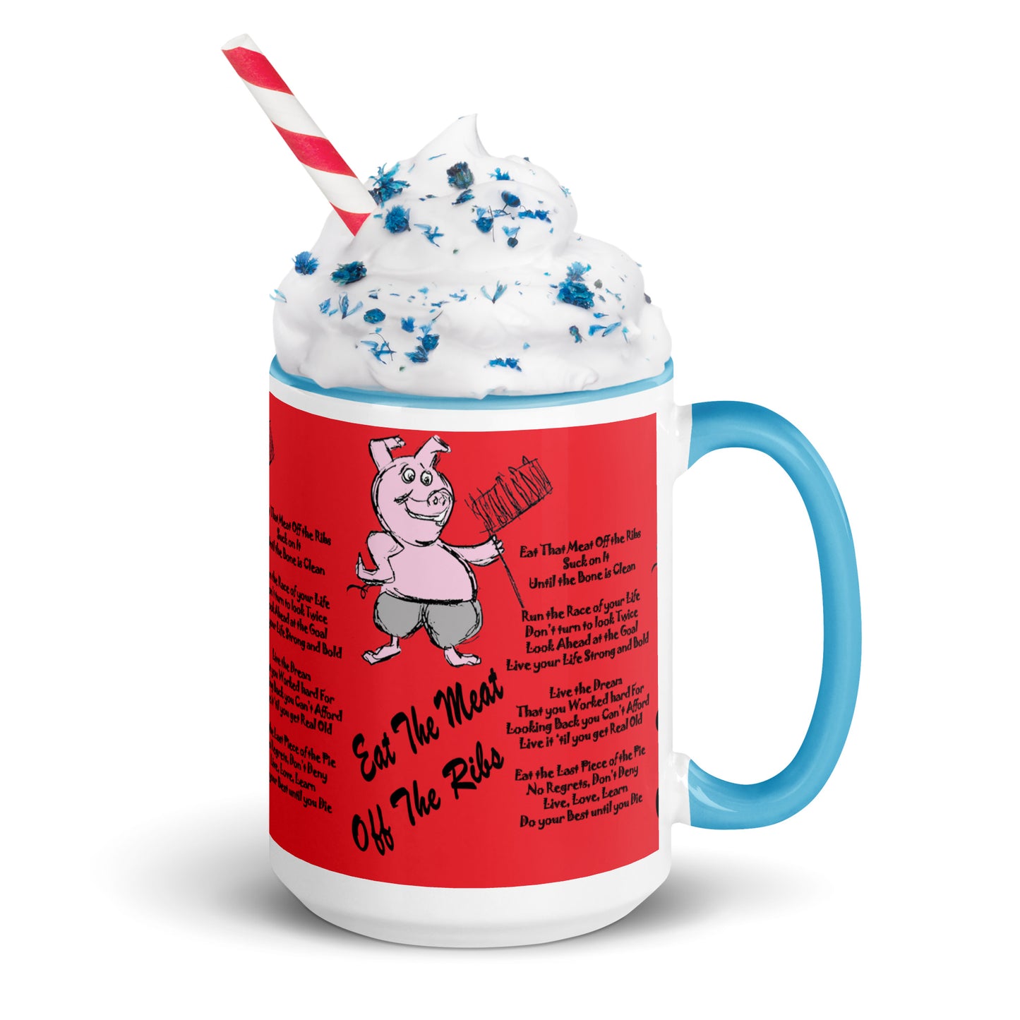 Eat The Meat Off The Ribs Mug with Color Inside