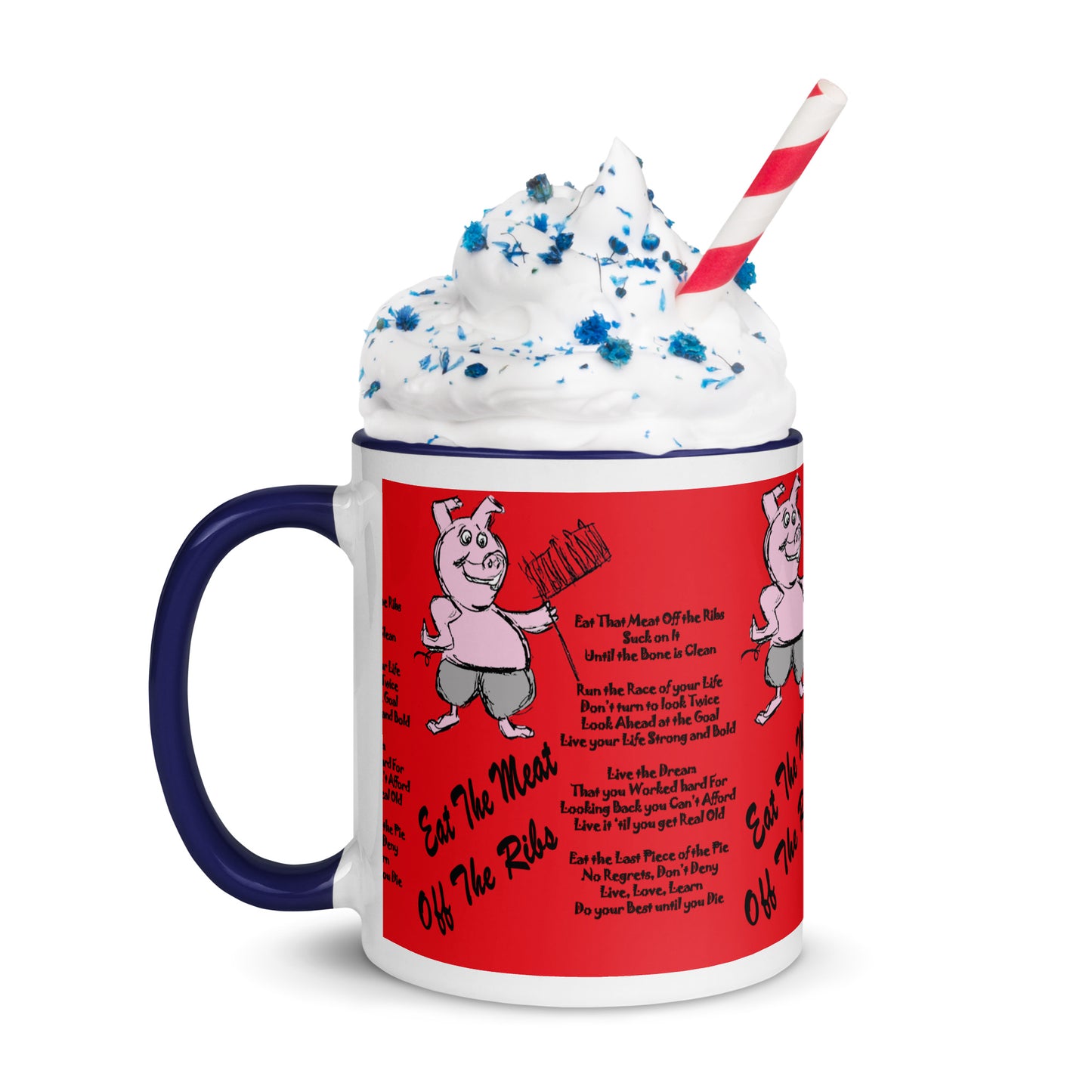 Eat The Meat Off The Ribs Mug with Color Inside