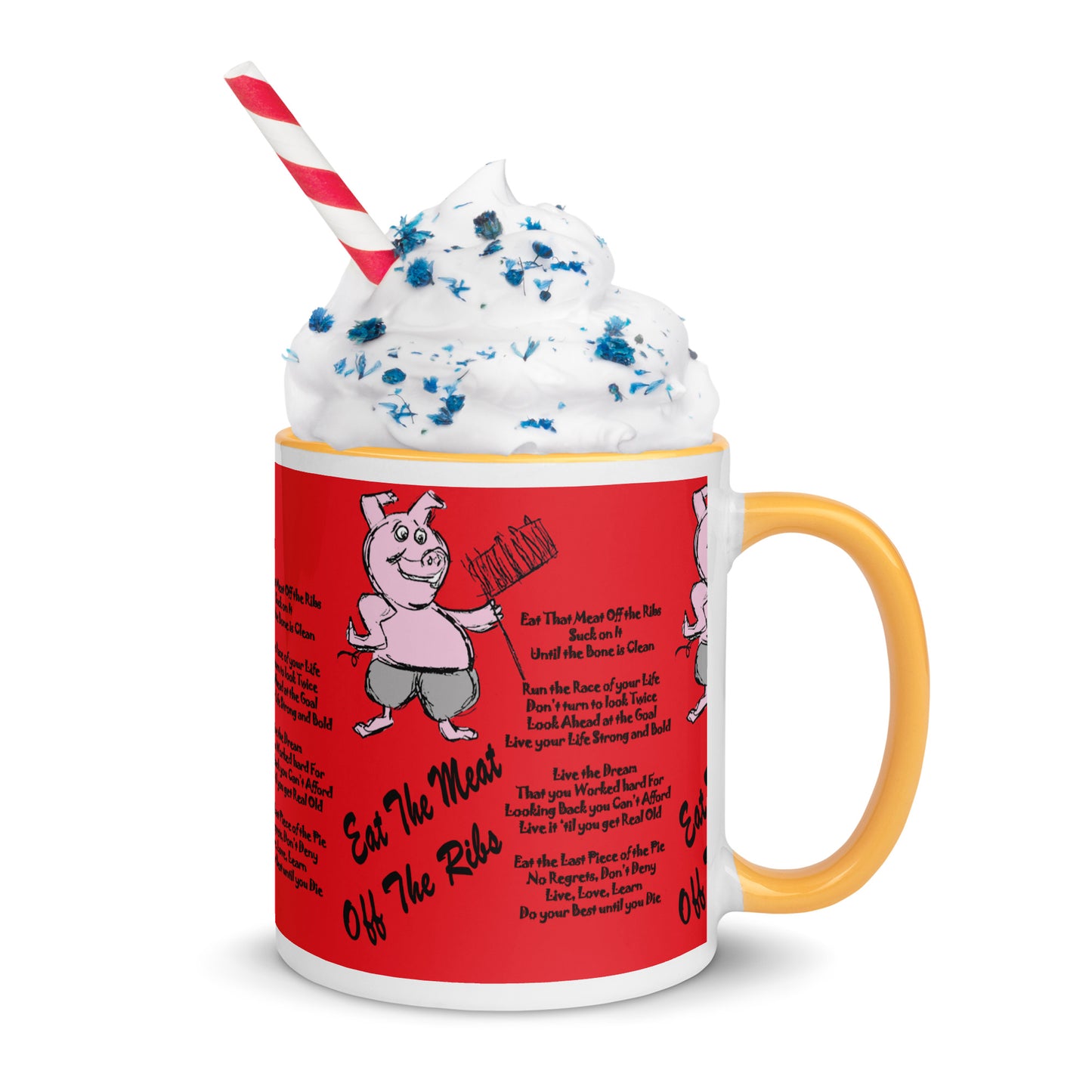 Eat The Meat Off The Ribs Mug with Color Inside
