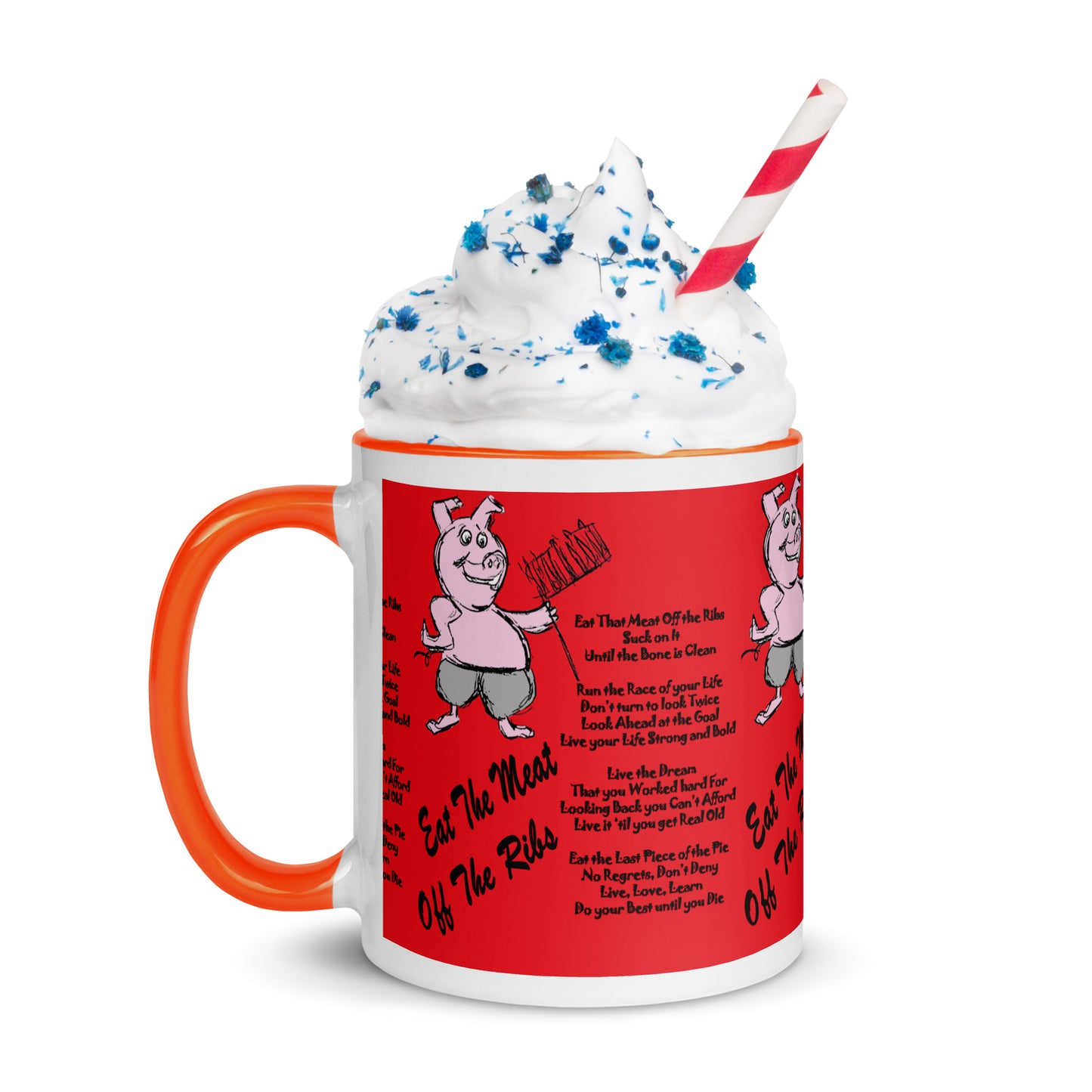 Eat The Meat Off The Ribs Mug with Color Inside