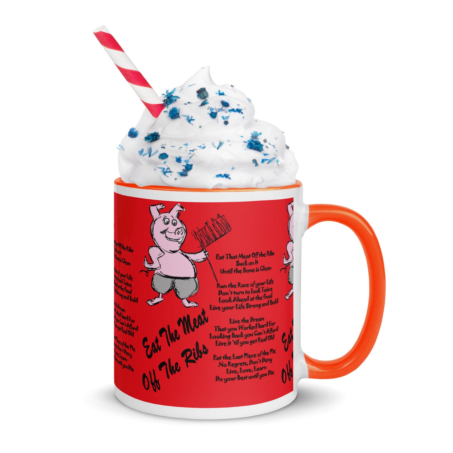 Eat The Meat Off The Ribs Mug with Color Inside