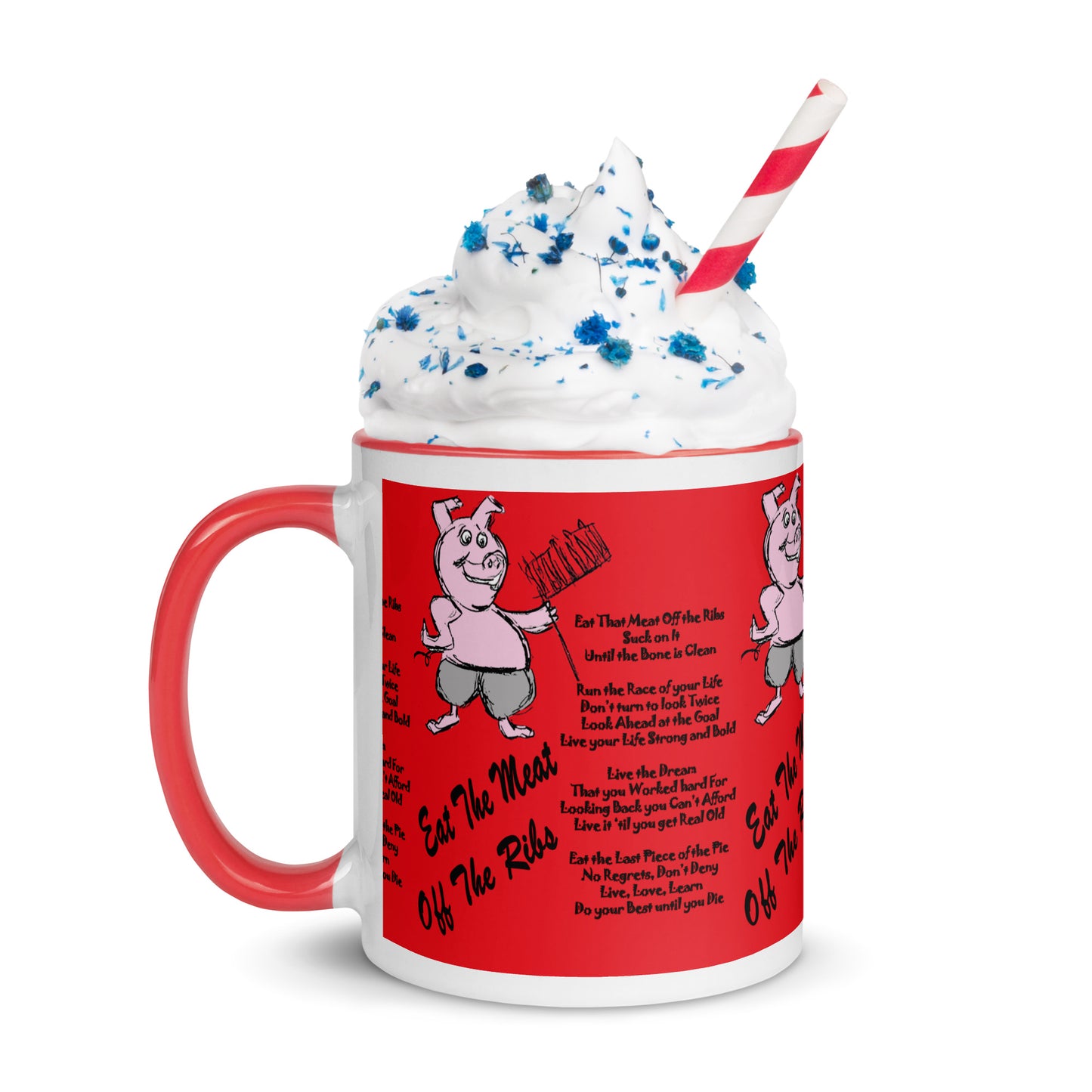 Eat The Meat Off The Ribs Mug with Color Inside