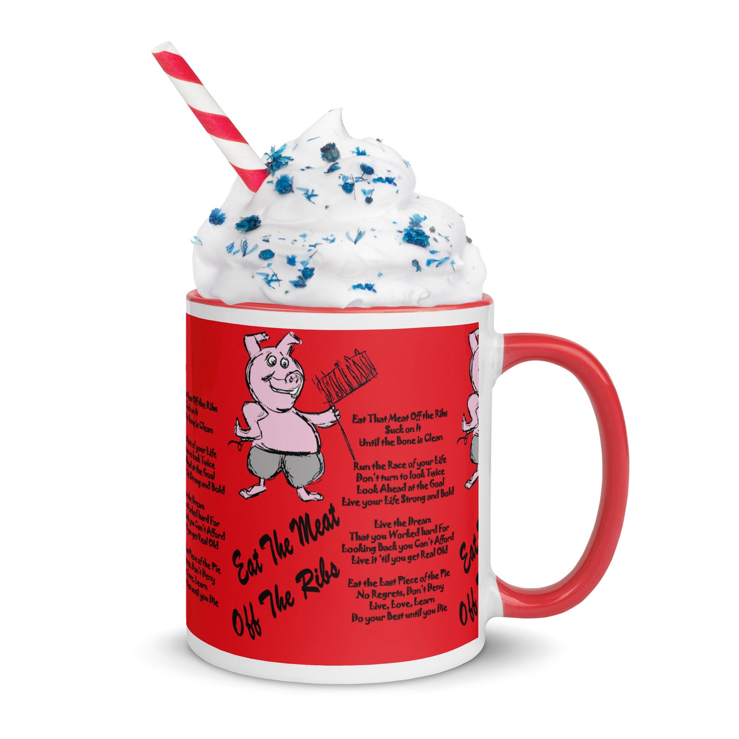 Eat The Meat Off The Ribs Mug with Color Inside