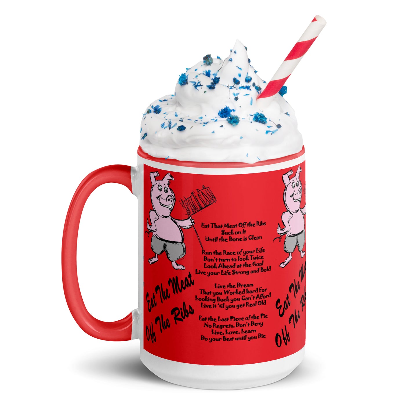 Eat The Meat Off The Ribs Mug with Color Inside