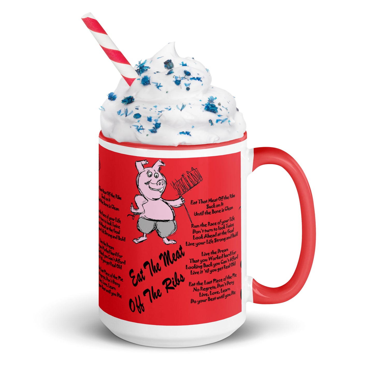 Eat The Meat Off The Ribs Mug with Color Inside