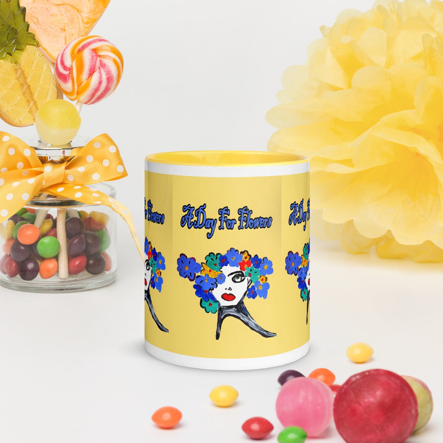 A Day For Flowers Mug with Color Inside