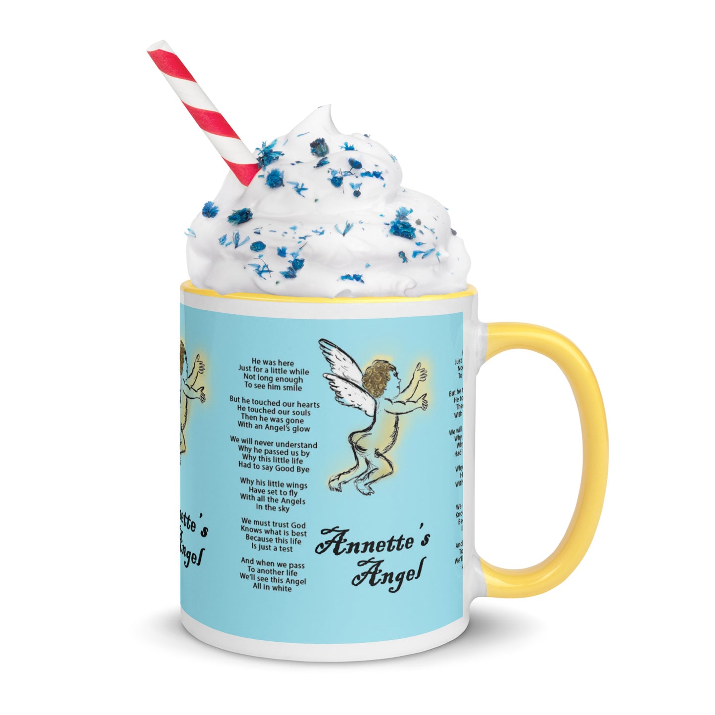 Annette's Angel Mug with Color Inside