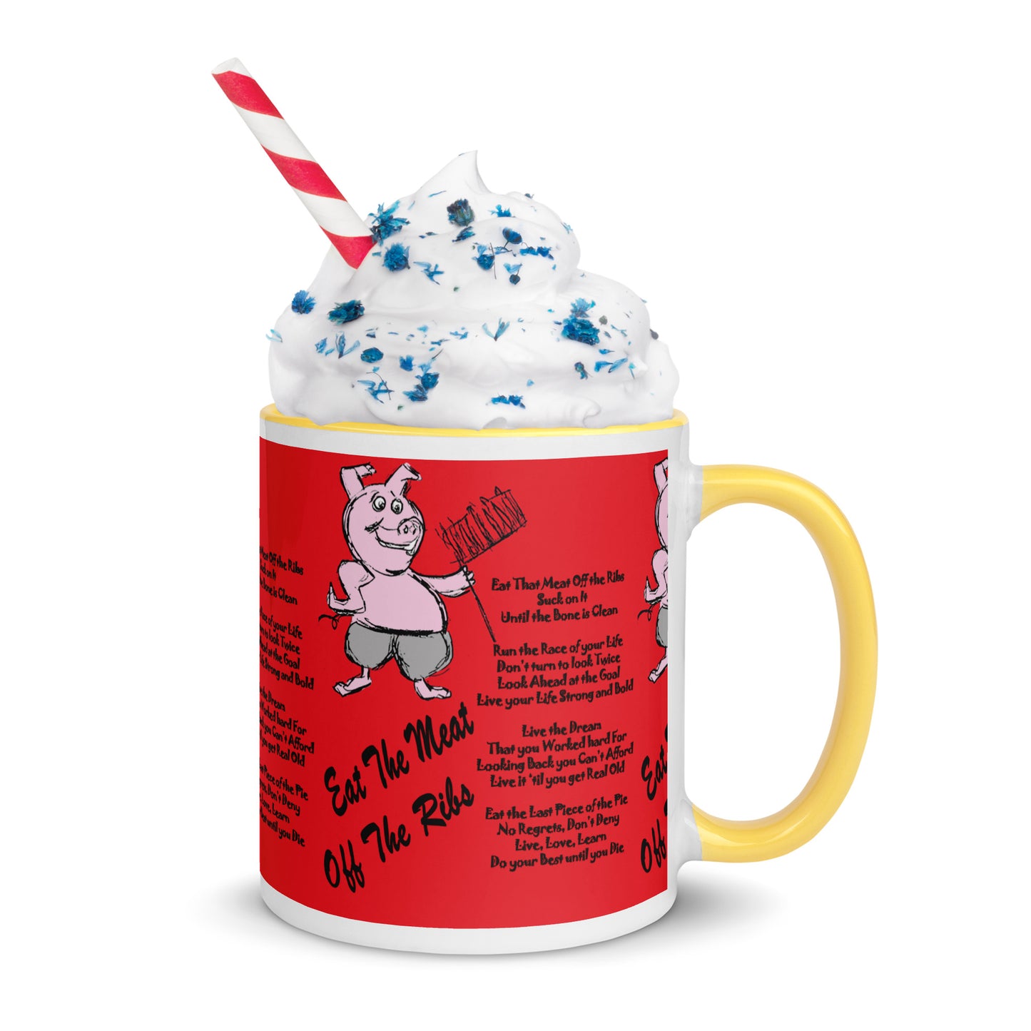 Eat The Meat Off The Ribs Mug with Color Inside