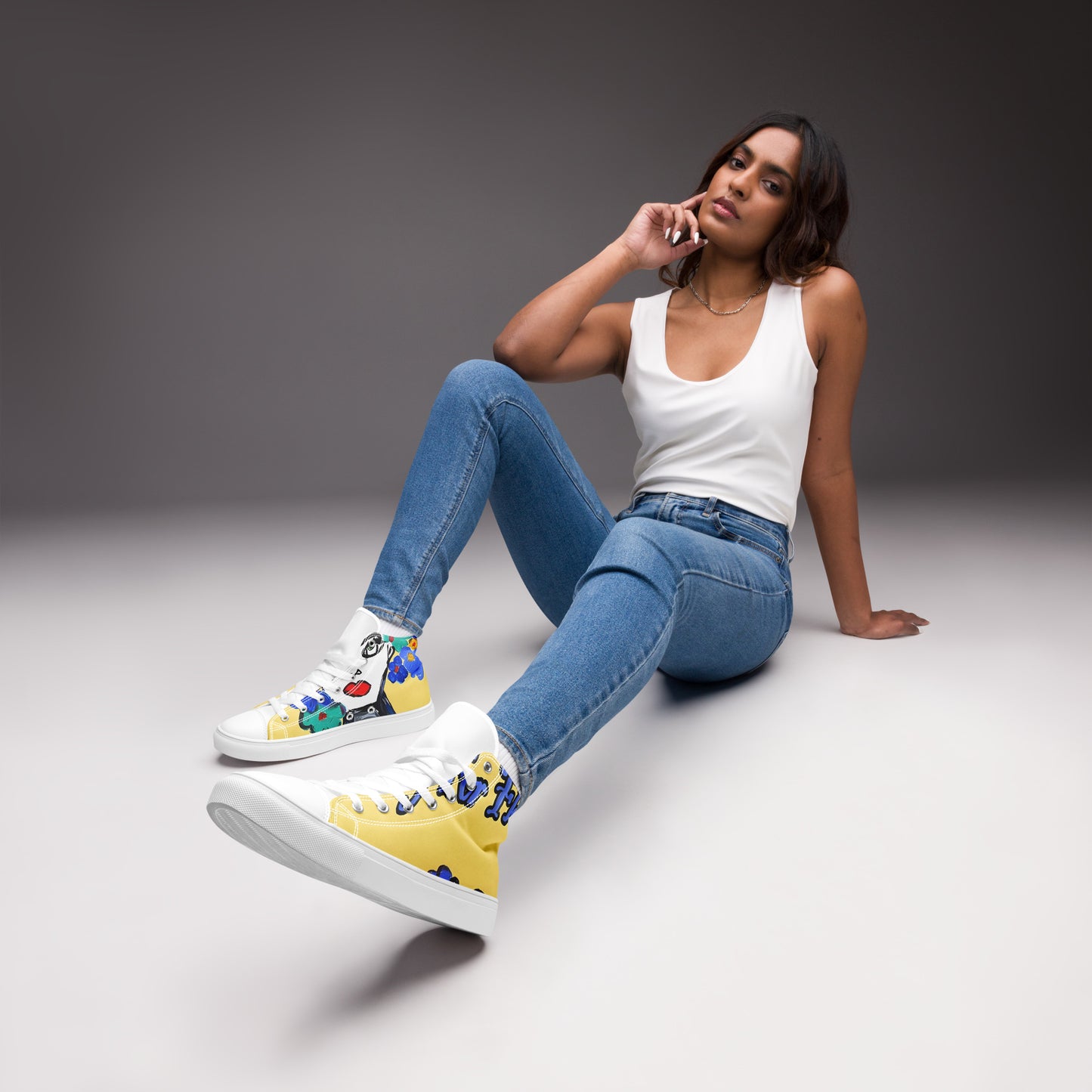 A Day For Flowers Women’s high top canvas shoes