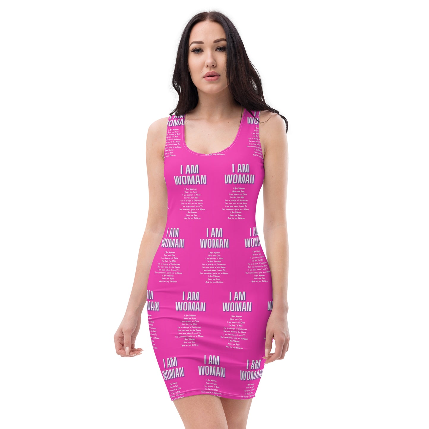 I Am Woman Bodycon Pink Mini Dress