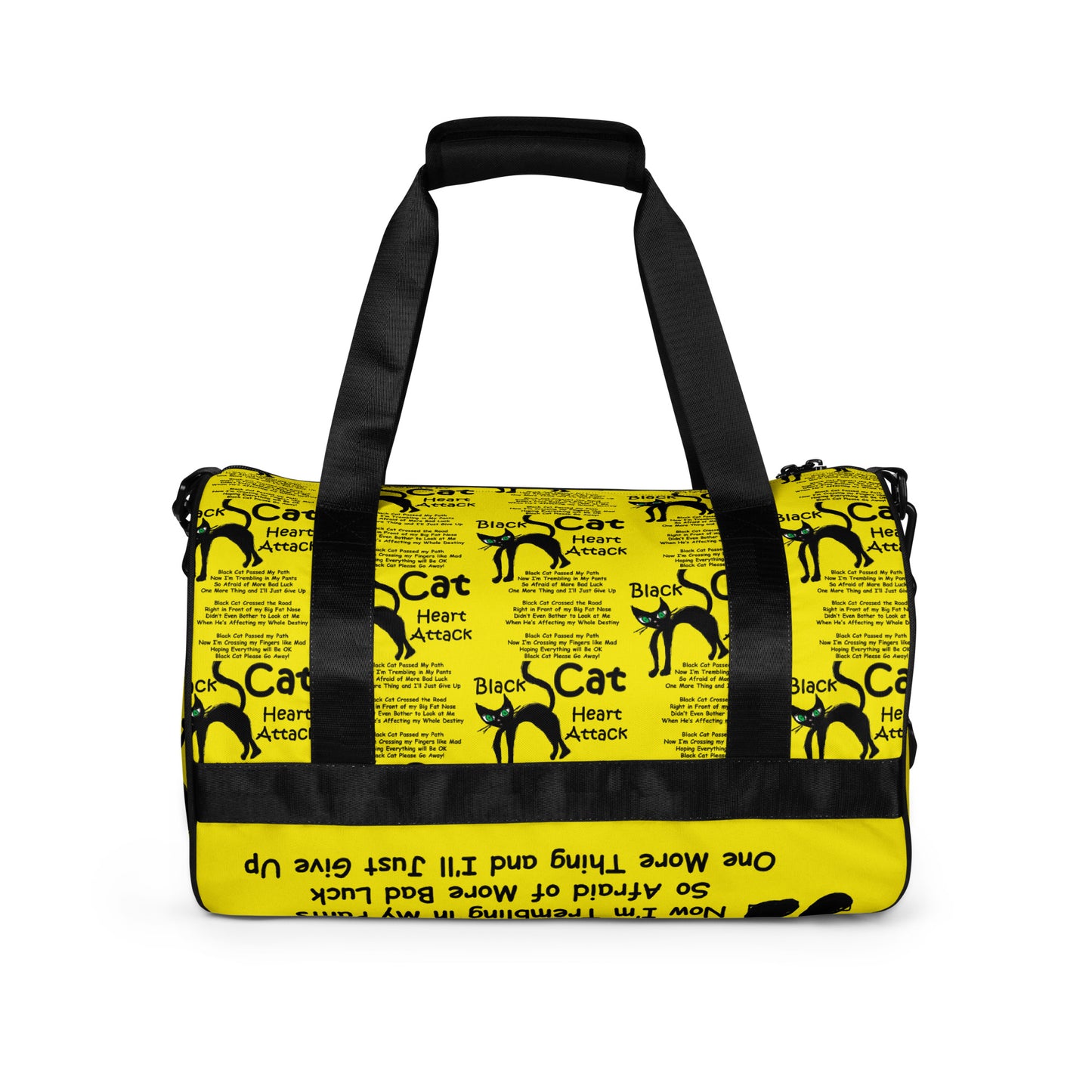 Black Cat Heart Attack All-over print gym bag