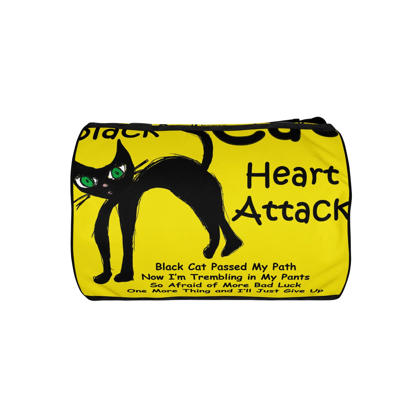 Black Cat Heart Attack All-over print gym bag