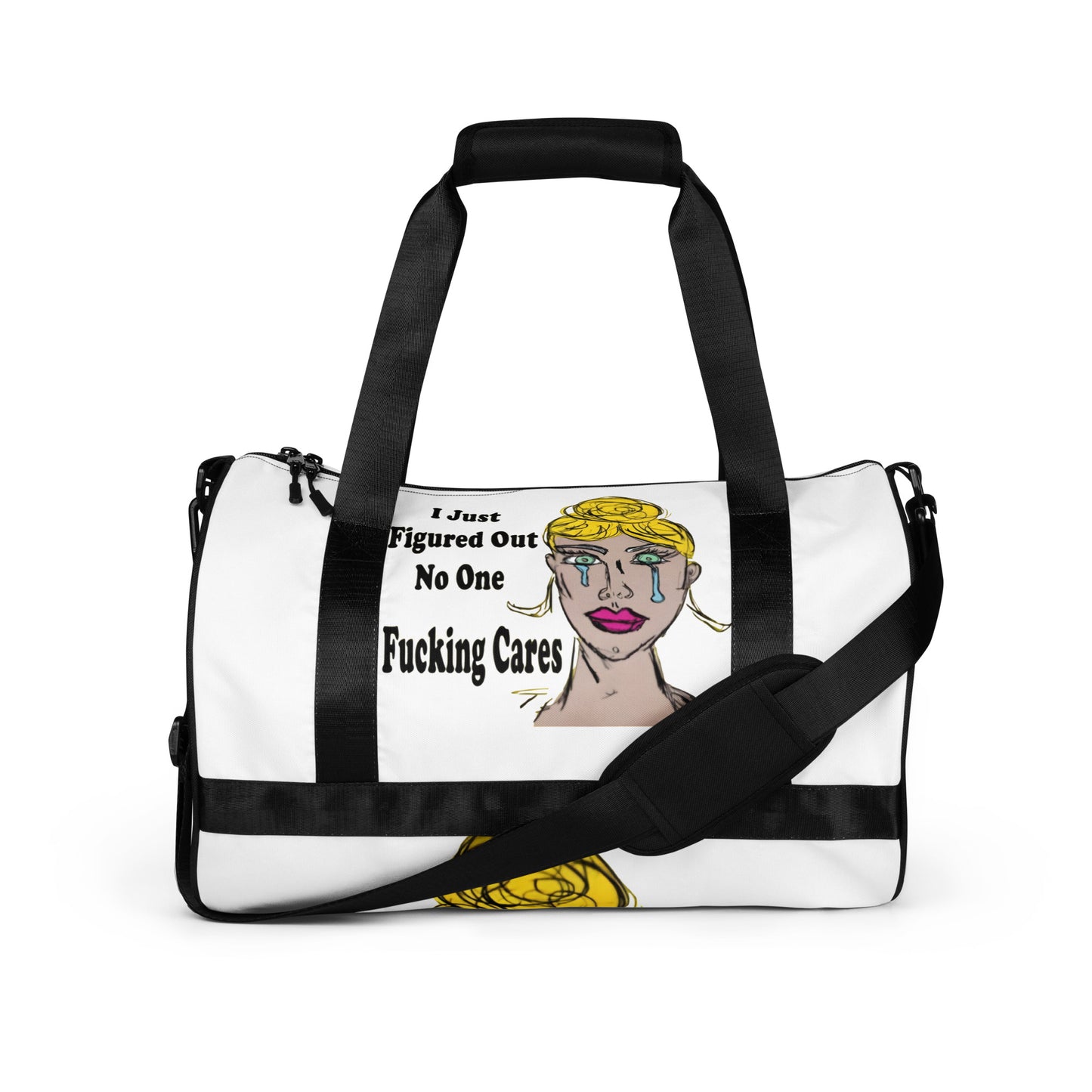 I Just Figured Out No One F-Ing Cares All-over print gym bag