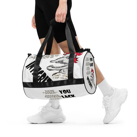 You Lack Integrity All-over print gym bag