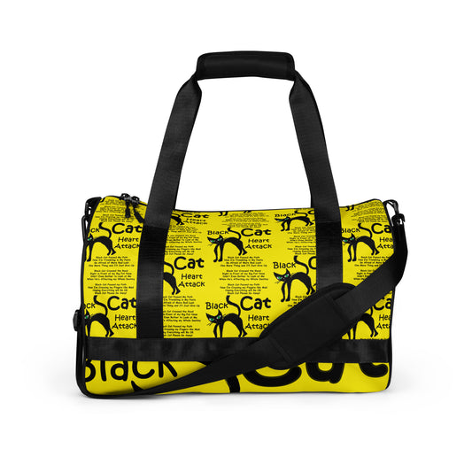 Black Cat Heart Attack All-over print gym bag