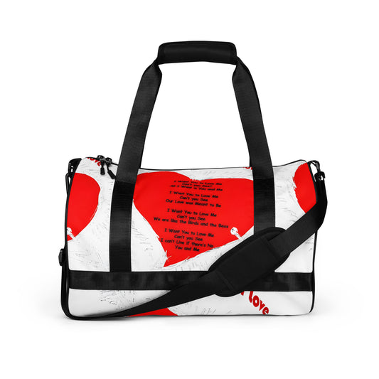 I Want Your Love All-over print gym bag