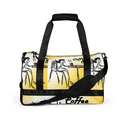 Coffee Shop All-over print gym bag