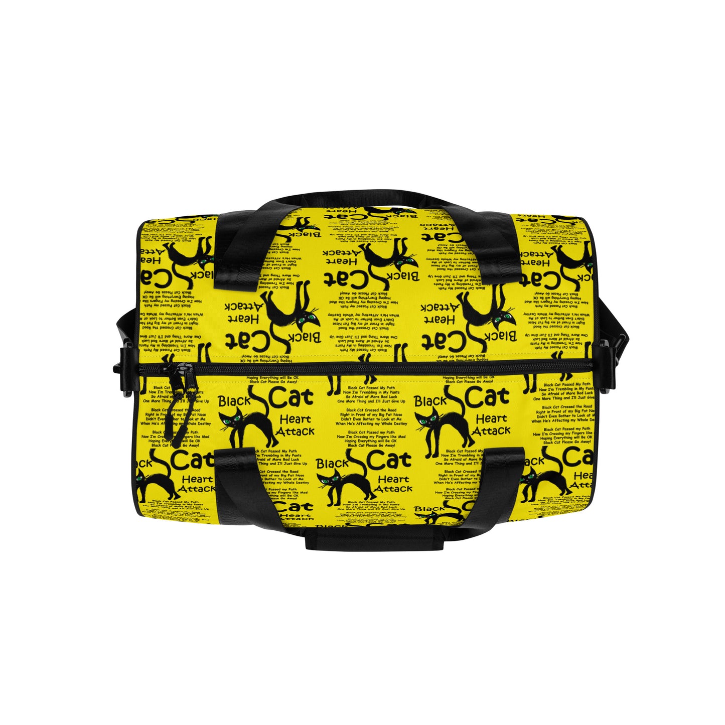 Black Cat Heart Attack All-over print gym bag