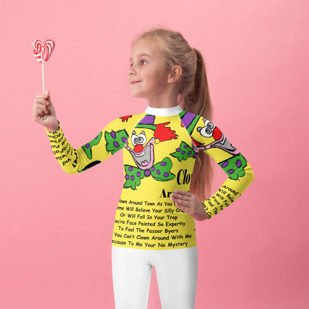 Clown Around Town Kids Rash Guard