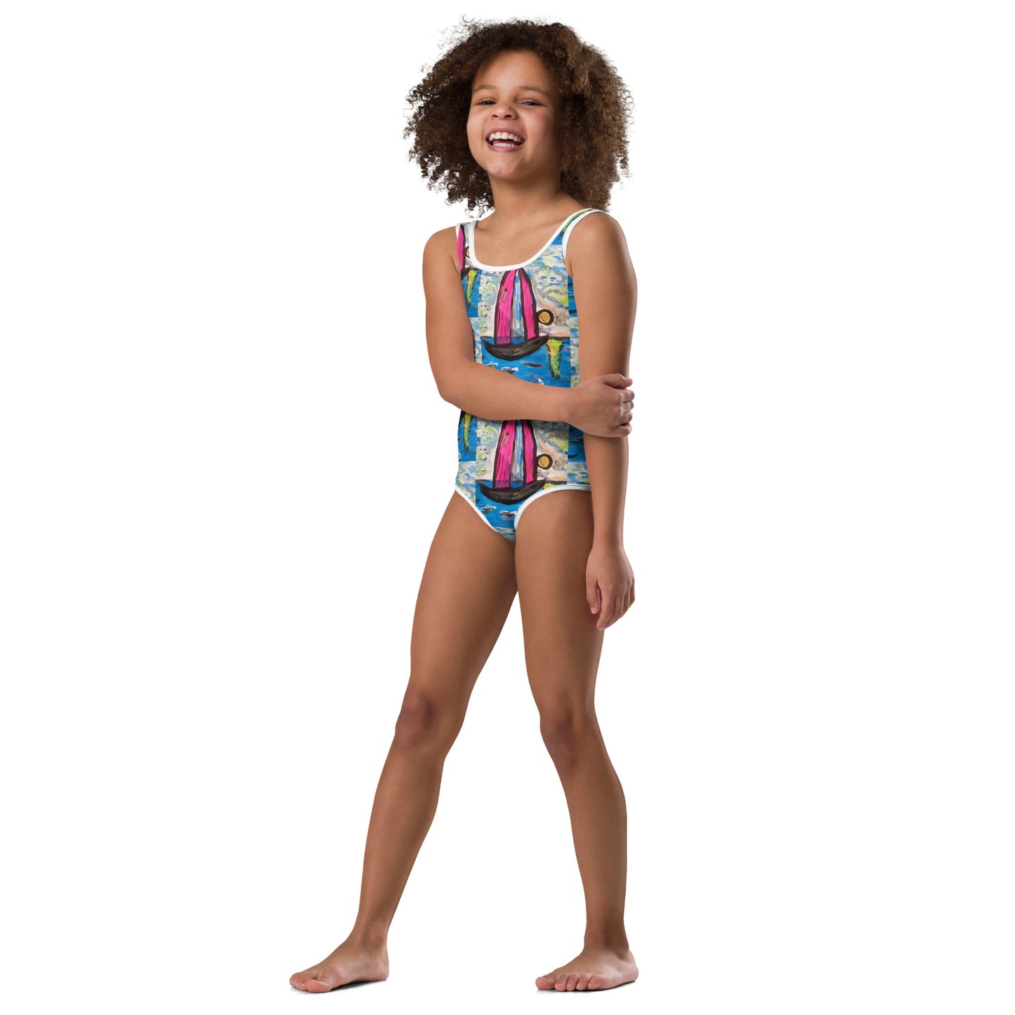 Sailing All-Over Print Kids Swimsuit